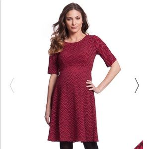 Seraphine Cerise dot maternity dress